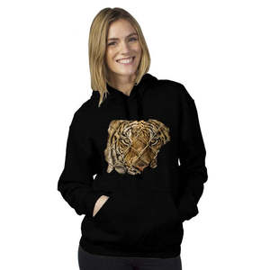 Sudadera con Capucha Unisex Tultex, Diseño de Tigre enjaulado, Estilo Urbano, Felpa Francesa, Bordado 3D, Antiarrugas, Tallas XXS-XL - Product Image 1