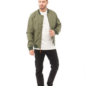 Chaquetas Bomber de Lona Personalizadas al por Mayor, Ropa de Calle de Invierno, Cuello Redondo, Resistentes al Viento, Ecológicas, Ligeras, Bordado Frontal Personalizado - Product Image 2