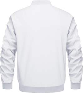 Chaqueta bomber informal a prueba de viento para hombre, Abrigo acolchado cálido de invierno con cremallera completa y tela de lona de estilo universitario de béisbol - Product Image 5