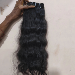 Cheveux humains naturels noirs doux soyeux indiens bruts non transformés vierge Remy Body Wave italien Curl cheveux faisceau 100g vente en gros Temple - Product Image 1