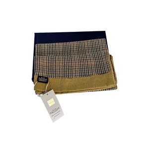 Écharpe/châle en laine double face à motif pied-de-poule marron, noir et beige, longue, avec cuir PU, dans un coffret cadeau - Product Image 1