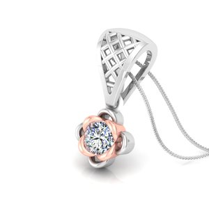 Avarta Jewellery Pendentif solitaire bicolore avec diamant cultivé en laboratoire - Product Image 1