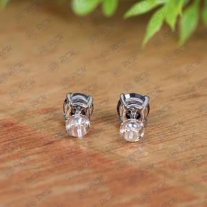 925 Sterling Silver Trendy Fashion Moissanite Diamond Studded Boucles d'oreilles Noir Cadeau d'anniversaire pour les femmes - Product Image 5