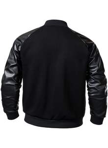 Mode Vestes Doublure Matelassée Personnalisé Chenille Patchs Letterman College Hommes Bomber Baseball Coupe-Vent Laine Varsity Veste - Product Image 3