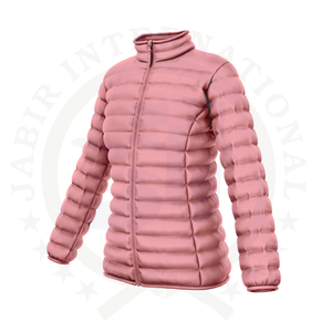 Chaqueta acolchada de invierno Unisex con estampado de logotipo y cierre de cremallera estilo holgado grueso característica impermeable personalizable de talla grande para mujer - Product Image 5