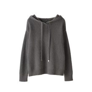 เสื้อมีฮู้ดผ้าแคชเมียร์สำหรับผู้หญิงเสื้อสเวตเตอร์แบบสวมหัวทรงหลวมลำลองเสื้อมีฮู้ดสำหรับฤดูใบไม้ร่วง - Product Image 2