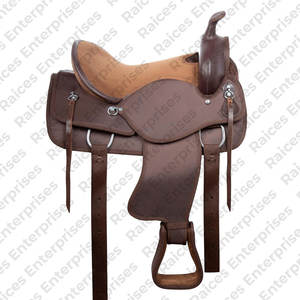 Selle de cheval entièrement personnalisée fabriquée en usine de cuir Vente en gros Réglable Selle de cheval en cuir Western English - Product Image 4