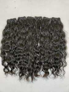 Venta al por mayor superior 100% mejor calidad Indio templo pelo onda Natural paquete cierre Frontal máquina trama alineado cutículas pelo - Product Image 3