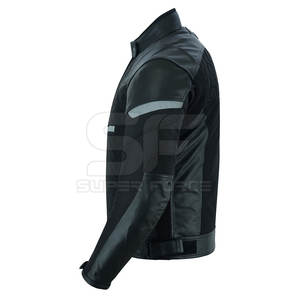 Chaqueta de Motociclista para Hombre de Cuero Genuino al Mejor Precio, Chaqueta de Motociclista para Hombre Lisa Teñida en Oferta en Línea - Product Image 3