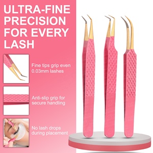 Pince à cils écologique Diamond Grip, la plus vendue en gros, faite à la main, avec logo personnalisé, pour cils classiques et volume - Product Image 2