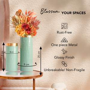 Jarrón de metal chapado en oro de lujo, maceta hecha a mano para decoración de bodas, centro de mesa para eventos y estilo interior moderno - Product Image 5