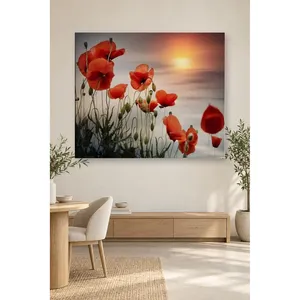 Impression sur toile Fida Red Poppies at Sunset - Product Image 1