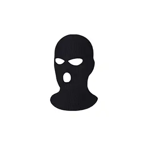 Siyah kayak maskesi Balaclava stok Skimask 3 delik Balaclava özel Logo kış kayak maskeleri