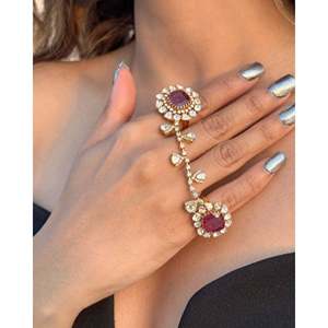 Natural Stone Yellow Gold Bezel Set Gemstone Ring for Wedding <b>Gift</b> - Product Image 5