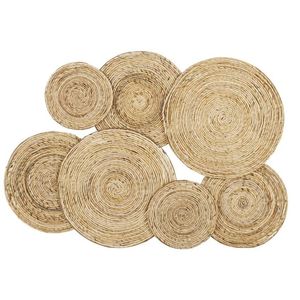 Grand art de décoration murale en rotin fait à la main avec une finition élégante, parfait pour les intérieurs d'inspiration fermière, les chambres et les bureaux - Product Image 2