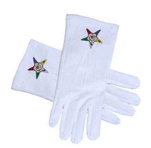 Gants en coton blanc brodés maçonniques réutilisables de haute qualité pour cérémonies - Product Image 3
