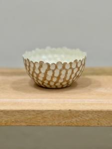 Scalloped Gold Finish Iron <b>Bowl</b> for Wax Fill Handcrafted Decorative Candle Jar for Modern Home Decor and Gifting - Product Image 5