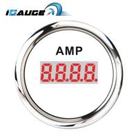 52mm IP67 Étanche Blanc Façade Chrome JANTE Numérique Rouge LED 12V 24V Bateau Automobile Générateur Ampèremètre Jauge