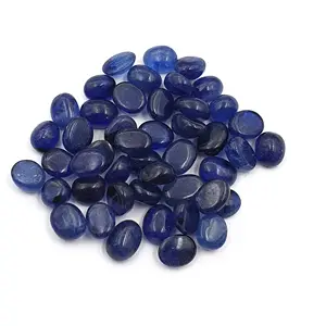 Naturale blu zaffiro Mix Tumble sciolto gemma Cabochon 13 pz 7*8-8*11MM 50CT