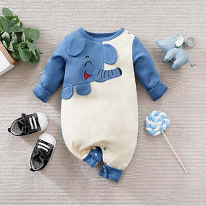 Body de Bebé con Diseño de Elefante de Dibujos Animados, Cómodo y Práctico para los Más Pequeños - Product Image 3