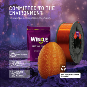 Filamento PETG Crystal WINKLE 1.75mm 1kg per Stampante 3D FDM, Alta Resistenza agli Urti, Prodotto in Europa, Tolleranza 0.05mm, Ugello 220-240 - Product Image 5