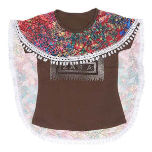 Camiseta estampada de media manga para niña - Marrón - Product Image 1