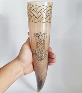 Cuerno Vikingo Natural Hecho a Mano, Ecológico, Pulido, Impermeable, de Cuerno de Búfalo/Vaca, Tallado, Decoración Antigua para el Hogar, Premium - Product Image 3