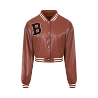 Blouson bomber court en cuir PU pour femme, manches longues, doublure épaisse en polyester, style motard, fourrure de raton laveur 100% naturelle, chaud, pour l'automne