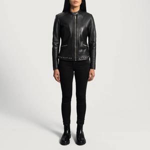 Chaqueta de Motociclista de Cuero PU Negra Original Vintage de Alta Calidad para Mujer con Cierre de Cremallera Fácil de Usar de Bearfit - Product Image 3