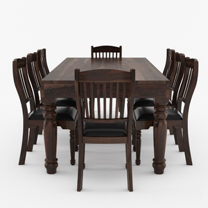 ชุดโต๊ะอาหาร 8 ที่นั่ง โมเดิร์น งานแกะสลักด้วยมือ เบาะหนัง โครงไม้สักแท้ พับเก็บได้ เหมาะสำหรับอพาร์ทเมนต์และโรงแรม - Product Image 3