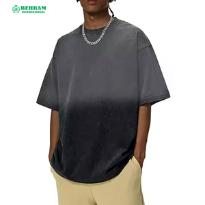 T-shirt Homme Uni de Haute Qualité 100% Coton Délavé à l'Acide Effet Soleil, Coupe Classique, Séchage Rapide, Écologique, Respirant, Grammage Lourd - Product Image 2