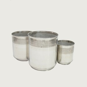 Pot de fleurs décoratif moderne en acier inoxydable pour l'intérieur et l'extérieur pour le jardin - Product Image 1