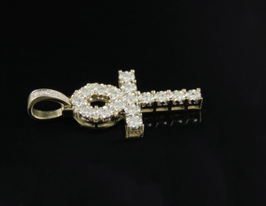 Colgante de Cruz de corte redondo de moissanita de Plata de Ley 925, regalo para hombres y mujeres, joyería de plata helada - Product Image 4