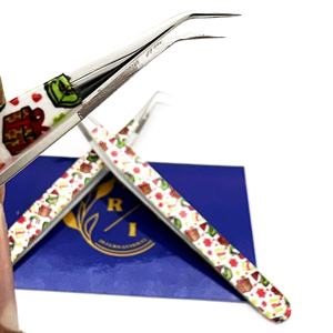 แหนบขนตาสแตนเลสบางเป็นมิตรต่อสิ่งแวดล้อมออกแบบโลโก้ได้ตามต้องการไม่หยุดนิ่งเครื่องมือต่อขนตาชี้แบบมืออาชีพ - Product Image 5