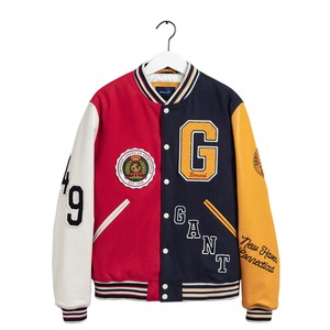 Chaquetas Universitarias de Lana con Mangas de Cuero, Personalizadas al por Mayor, para Equipos de Béisbol, Chaquetas Varsity Escolares para Hombre - Product Image 1