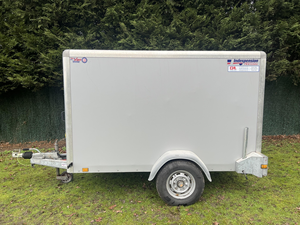 New/used 8.5x16 11.4K Enclosed <b>Cargo</b> <b>Trailer</b> with Black Out Package 200kg Payload Pewter Finish Made in at - Product Image 2