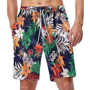 Shorts de Playa Unisex Formales con Estampado Sólido, de Lona, Secado Rápido, Transpirables, con Cierre de Cordón, Teñido Liso, para Vacaciones - Product Image 4