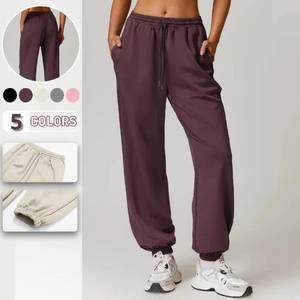 Pantalones personalizados para correr para mujer, 100% algodón, cierre de cintura elástica, ropa cómoda transpirable para estilo informal de invierno - Product Image 2