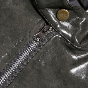 Veste de moto en cuir PU pour hommes avec col montant High Street Style Slim Fitted Zip pour l'automne - Product Image 3