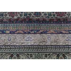 Alfombra Vintage de 2.3x4.8 pies, Alfombra Turca Pequeña, Alfombra de Lana Abstracta Azul Verde - Product Image 5