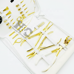 Nouvel ensemble d'outils professionnels pour extensions capillaires en acier inoxydable doré à maintien robuste, avec pinces à bandes adhésives, durables et élégants - Product Image 3