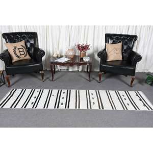Alfombra turca Vintage moderna estilo Tabriz Clásico Blanco marrón lana látex rectángulo grande 2x8,3 pies para pasillo colección 2022 - Product Image 2