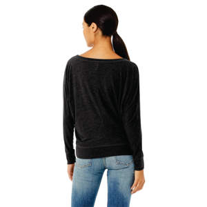 Relaxed Drapey Fit Rib Cuffs 65% Poly 35% Cotton 32 Single 3.7 oz Womens Flowy Long Sleeve Shoulder T-Shirt - Product Image 3