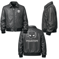 Blouson Bomber Techwear Homme en Toile Noire et Cuir de Vache, Personnalisé, Style Discret, Broderie Hip Hop, Streetwear Punk, Veste Universitaire Hiver