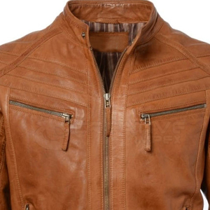 Veste universitaire chauffante style rue pour hommes, haute qualité, en cuir de vache véritable, col montant, automne hiver, service OEM - Product Image 6