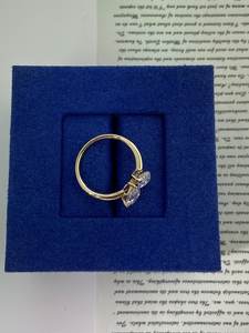 Bague Toi Moi en Moissanite de forme poire et marquise, plaquée or jaune avec argent 925, bague de mariage pour femme, cadeau de fiançailles - Product Image 2