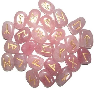Super calidad en Soha ágata hecho a mano Natural cuarzo rosa juego de runas grabadas runas vikingas para adivinación y meditación a la venta - Product Image 4