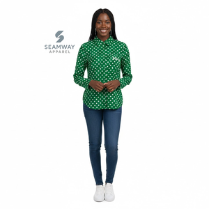 Camisa Formal de Negocios para Mujer Iota Phi Lambda, Camisa de Vestir con Cuello y Botones Delanteros, Camisa Tejida con Botones - Product Image 5