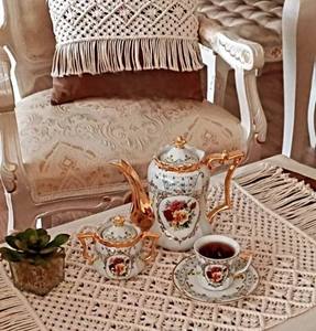 Chemin de table macramé avec pompon et paillettes Chemin de table de décoration par msr oversevered - Product Image 1