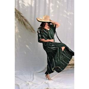 Caftán Tie Dye de Talla Grande, Diseño Sólido, Bikini con Tela Transpirable, Talla Única para Maternidad - Product Image 3